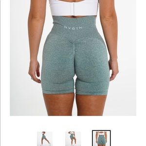 Sage green scrunch seamless shorts